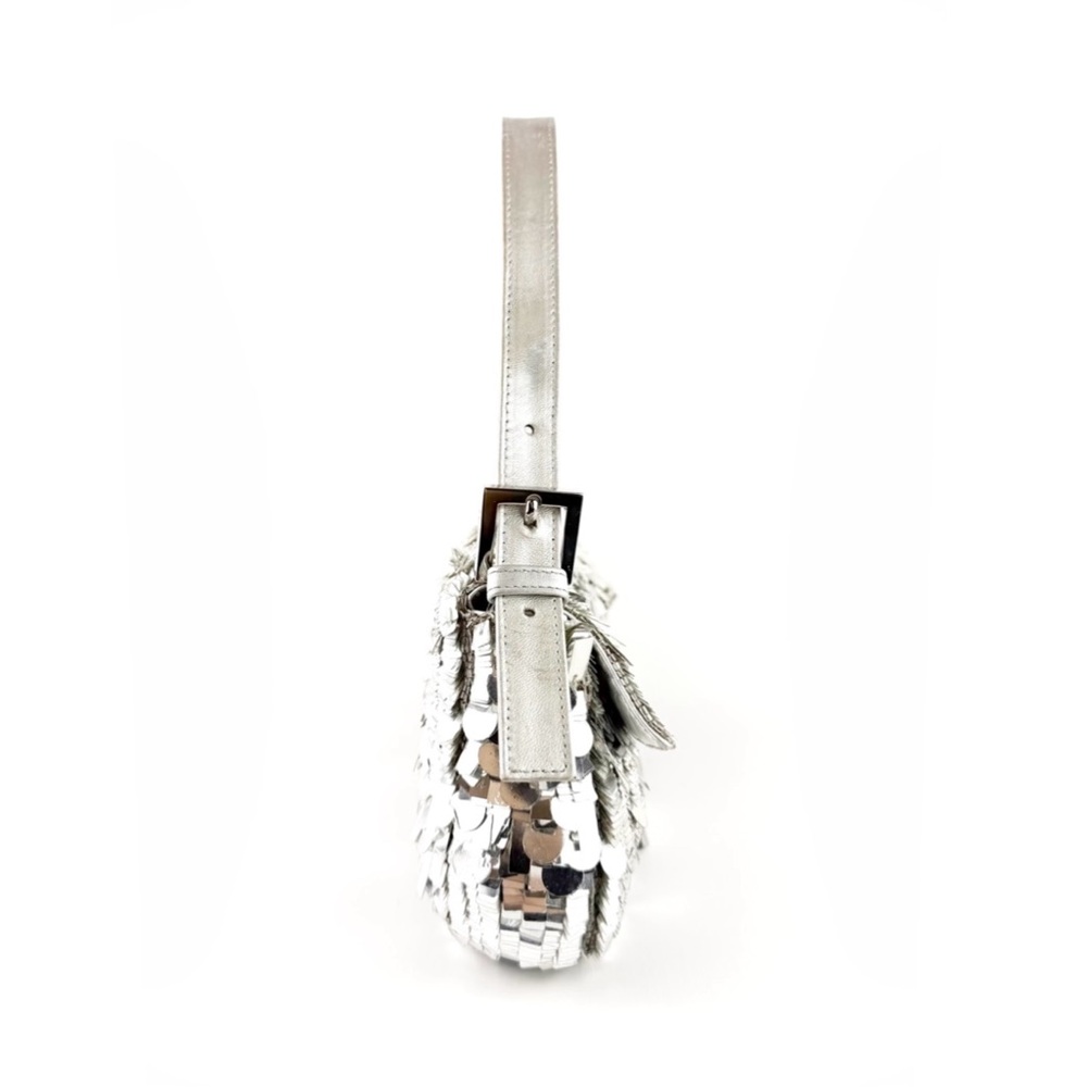 •SOLD• RARE Fendi Metallic Silver Sequin Baguette - Picture 6 of 8